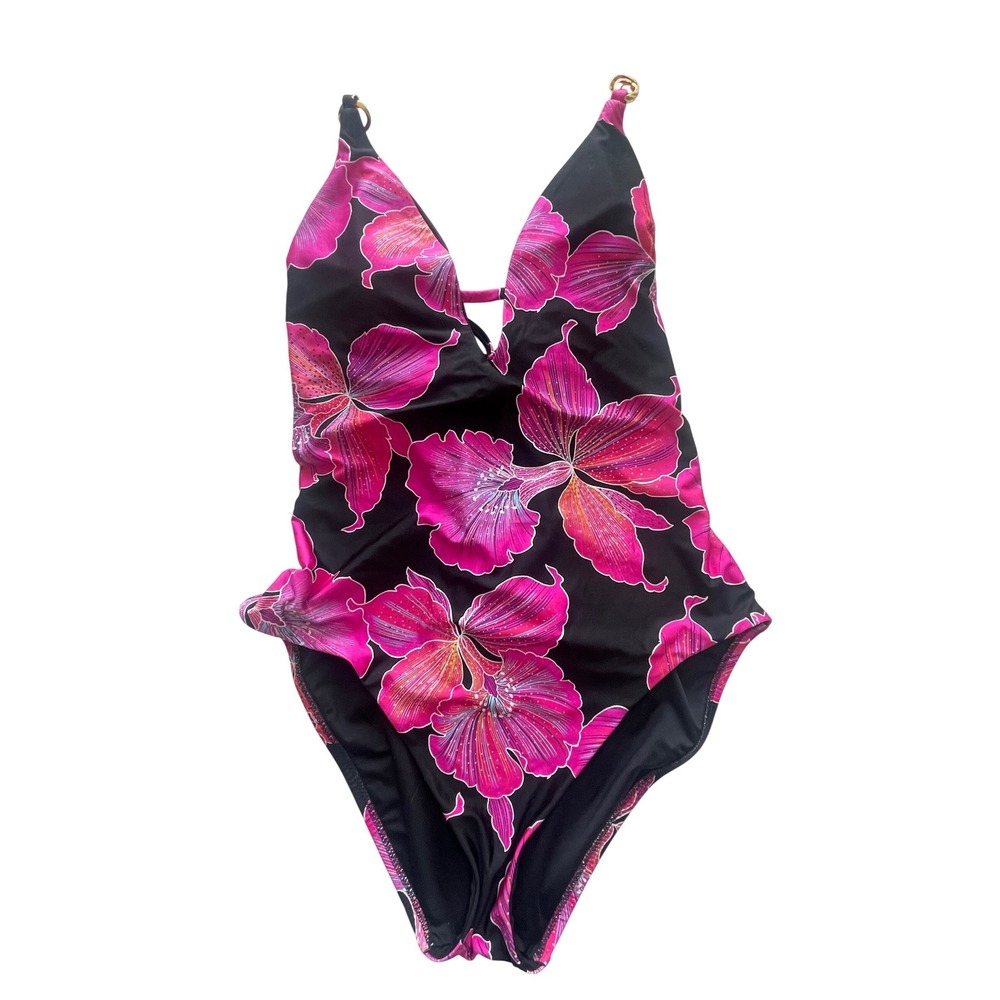Trina Turk Women's Fleury‎ Strappy Back One-Piece Swimsuit Size 14